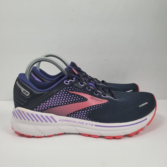 Brooks Adrenaline GTS 22 Women's Black Purple Running Shoes US Size 9B - Picture 3 of 11